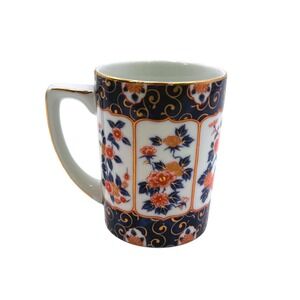 Vintage Otagiri OMC Imari Style Floral Mug Made in Japan Blue Gold Porcelain Cup